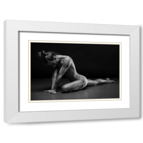 Bodyscape White Modern Wood Framed Art Print with Double Matting by Belovodchenko, Anton