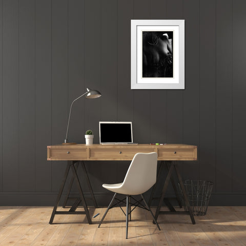 Untitled White Modern Wood Framed Art Print with Double Matting by Bousca, Bogdan