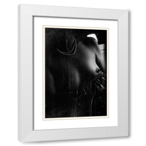 Untitled White Modern Wood Framed Art Print with Double Matting by Bousca, Bogdan