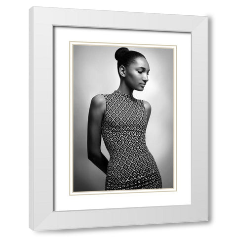 Muse White Modern Wood Framed Art Print with Double Matting by Peeters, Bart