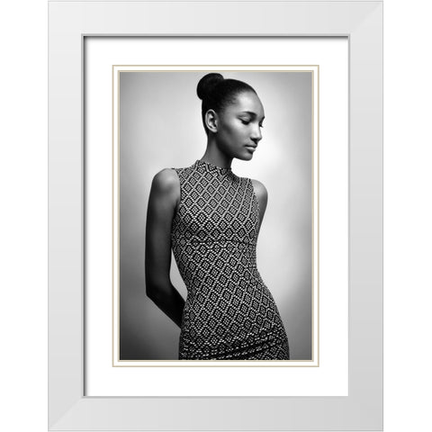 Muse White Modern Wood Framed Art Print with Double Matting by Peeters, Bart