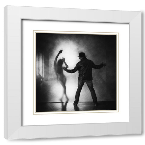 The Invisible Wall White Modern Wood Framed Art Print with Double Matting by Schleicher-Schwarz, Roswitha