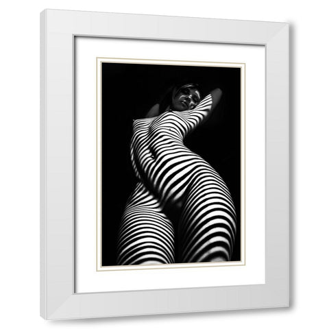 Butterfly White Modern Wood Framed Art Print with Double Matting by Faletkin, Mikhail