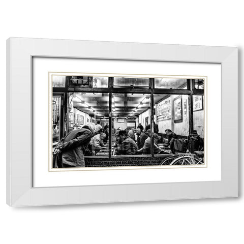 Fathers. White Modern Wood Framed Art Print with Double Matting by Nakata, Kumiko