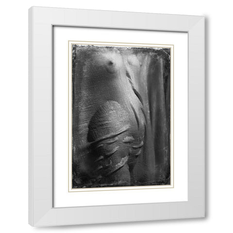 Untitled White Modern Wood Framed Art Print with Double Matting by Bousca, Bogdan