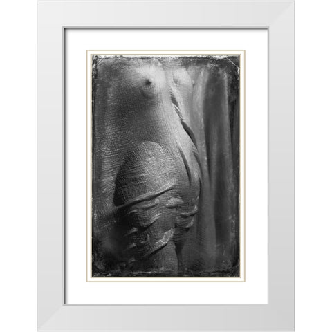 Untitled White Modern Wood Framed Art Print with Double Matting by Bousca, Bogdan