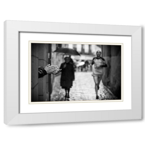 Come On White Modern Wood Framed Art Print with Double Matting by Gonzalez Forjas, David