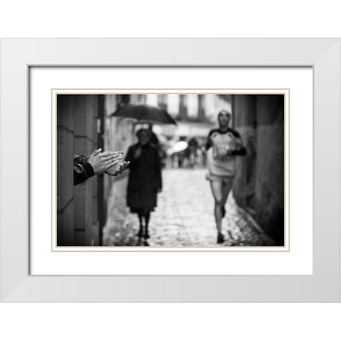 Come On White Modern Wood Framed Art Print with Double Matting by Gonzalez Forjas, David