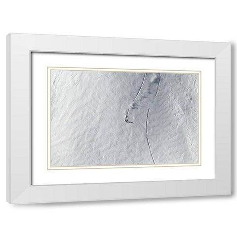 Lines White Modern Wood Framed Art Print with Double Matting by Sanne, Jakob