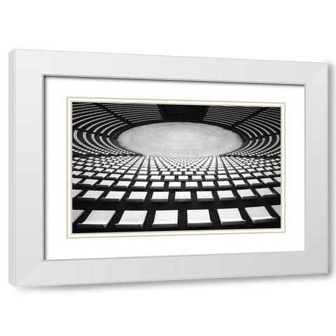 Auditorium White Modern Wood Framed Art Print with Double Matting by Hawerkamp, Hans-Wolfgang