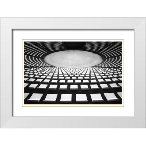 Auditorium White Modern Wood Framed Art Print with Double Matting by Hawerkamp, Hans-Wolfgang