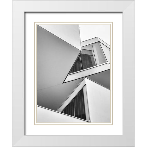 Act Elion White Modern Wood Framed Art Print with Double Matting by Vangindertael, Luc