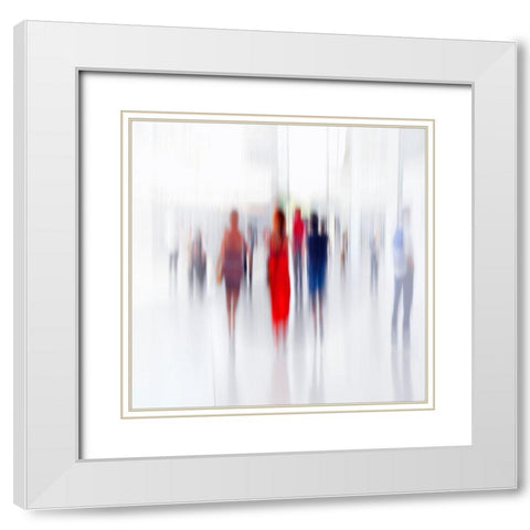 Women In Red White Modern Wood Framed Art Print with Double Matting by Ohlendorf, Anette