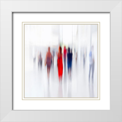 Women In Red White Modern Wood Framed Art Print with Double Matting by Ohlendorf, Anette