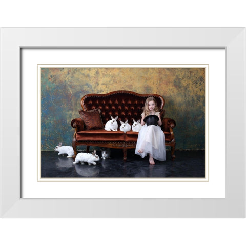 Qthe Riddleq Or Qhow Many Rabbits Are There On The Photoq? White Modern Wood Framed Art Print with Double Matting by Ivanova, Victoria