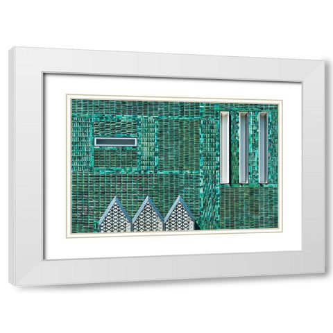 De Bijenkorf White Modern Wood Framed Art Print with Double Matting by van Son, Greetje