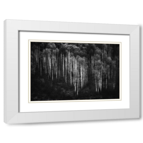 Untitled White Modern Wood Framed Art Print with Double Matting by Chopra, Atul