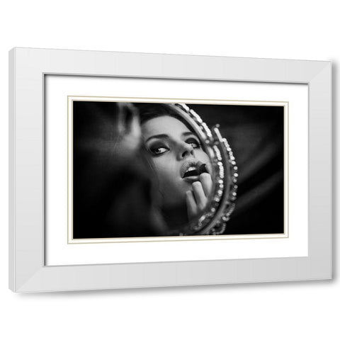 Mirror White Modern Wood Framed Art Print with Double Matting by Woch, Benjamin