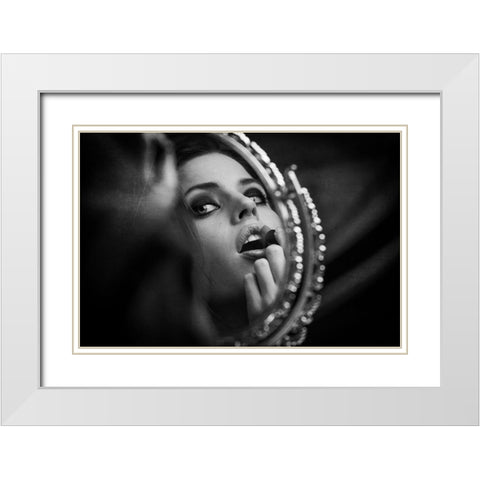 Mirror White Modern Wood Framed Art Print with Double Matting by Woch, Benjamin