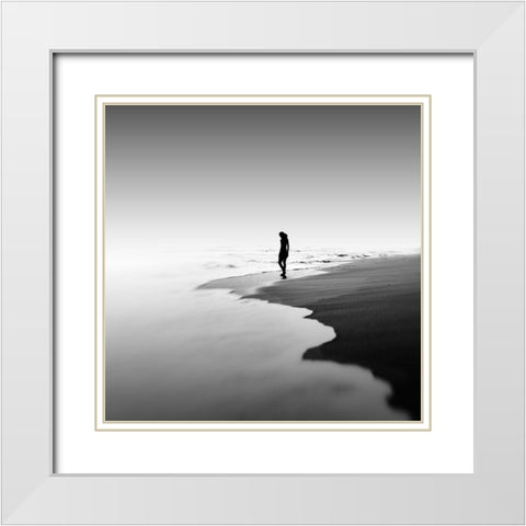 Nglangu White Modern Wood Framed Art Print with Double Matting by Alrasyid, Ajie