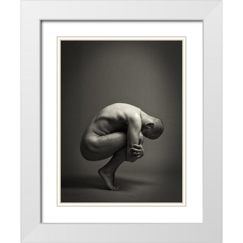 Equilibrioception (Daniel) White Modern Wood Framed Art Print with Double Matting by Friedl, Werner