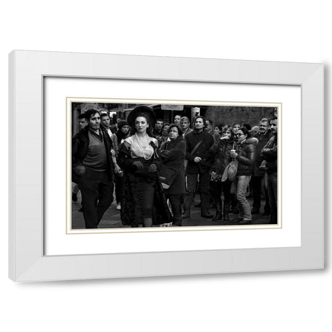 Mad 7 White Modern Wood Framed Art Print with Double Matting by Marcos, Alejandro