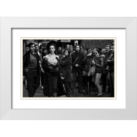 Mad 7 White Modern Wood Framed Art Print with Double Matting by Marcos, Alejandro
