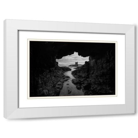 Cathedral Rocks White Modern Wood Framed Art Print with Double Matting by De Groote, Edwin