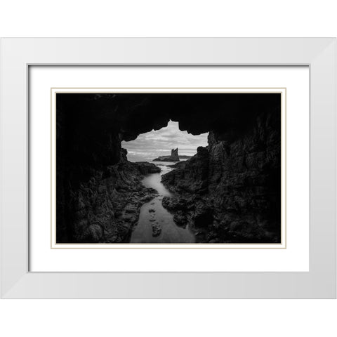 Cathedral Rocks White Modern Wood Framed Art Print with Double Matting by De Groote, Edwin
