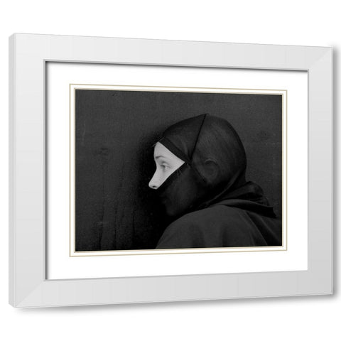 A??Ghosta? White Modern Wood Framed Art Print with Double Matting by Huang, Ivan