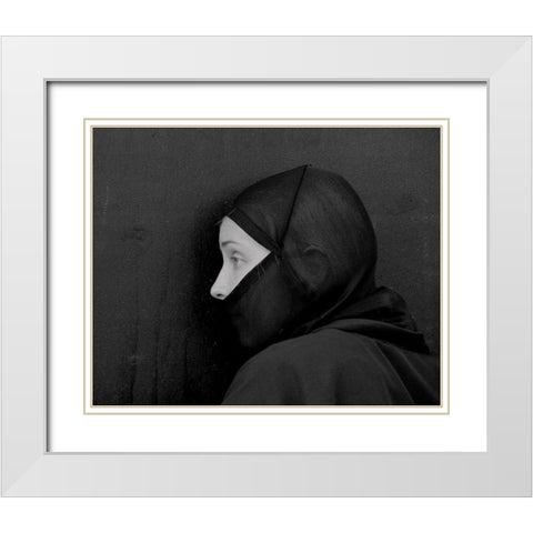 A??Ghosta? White Modern Wood Framed Art Print with Double Matting by Huang, Ivan