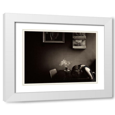 Grief White Modern Wood Framed Art Print with Double Matting by Dirven, Ton