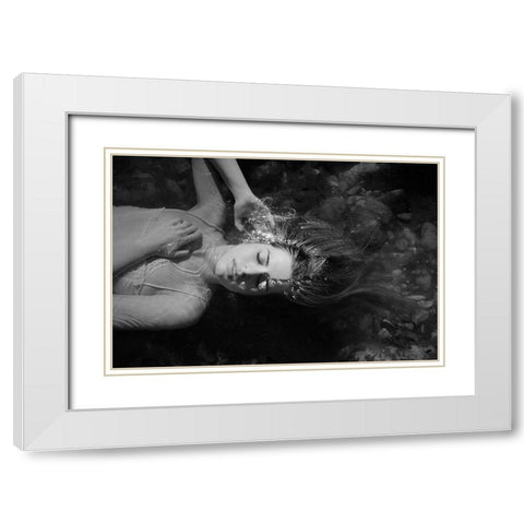 Be Water White Modern Wood Framed Art Print with Double Matting by Mest, Olga