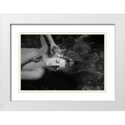 Be Water White Modern Wood Framed Art Print with Double Matting by Mest, Olga