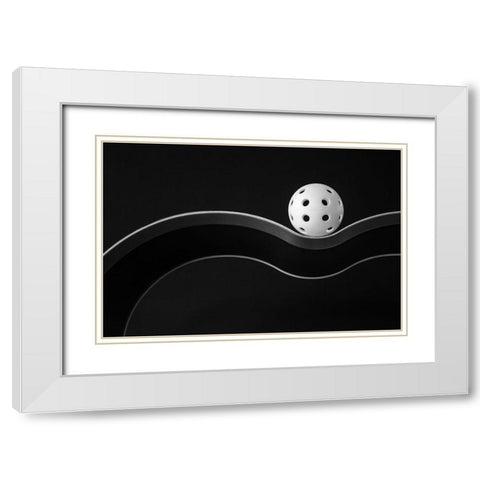 Holes White Modern Wood Framed Art Print with Double Matting by Hammer, Jacqueline