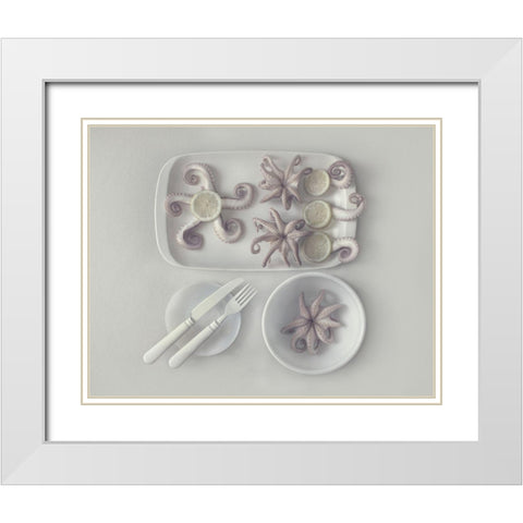 D?Ctopus...2 White Modern Wood Framed Art Print with Double Matting by Lazarov, Dimitar