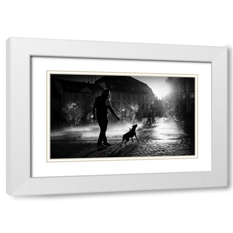 Hot Day White Modern Wood Framed Art Print with Double Matting by Harag, Ionut