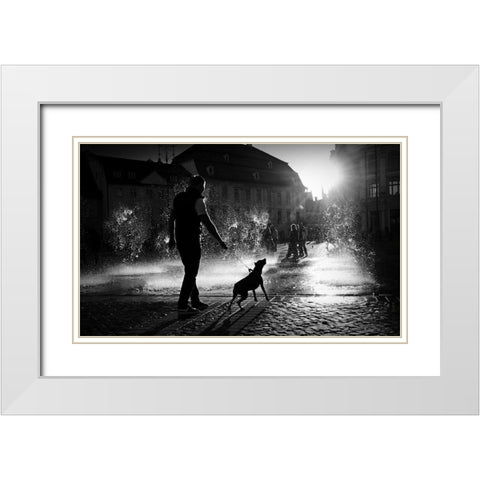Hot Day White Modern Wood Framed Art Print with Double Matting by Harag, Ionut