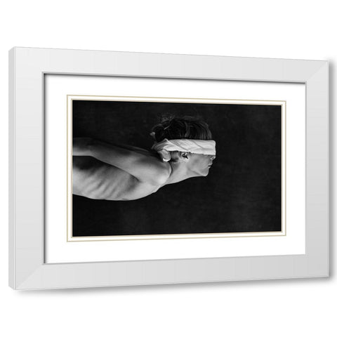 Blind Journey White Modern Wood Framed Art Print with Double Matting by Delrue, Mirjam