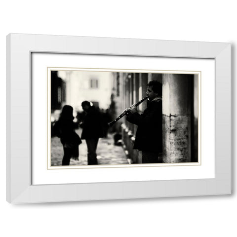 Rome Street Song White Modern Wood Framed Art Print with Double Matting by Oncete, Julien