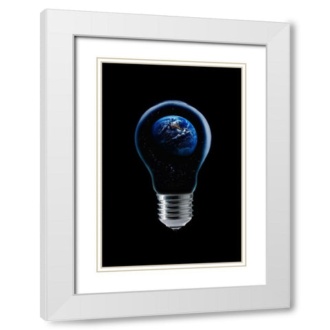The 4 Elements Iv White Modern Wood Framed Art Print with Double Matting by Eisele, Stefan