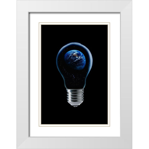 The 4 Elements Iv White Modern Wood Framed Art Print with Double Matting by Eisele, Stefan