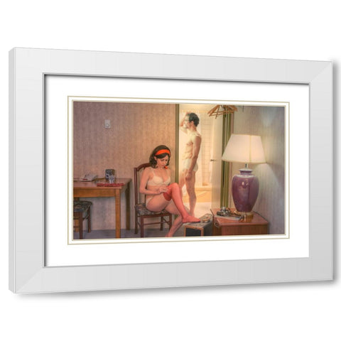 On The Road 1 White Modern Wood Framed Art Print with Double Matting by Tong, Fang