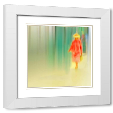 Dame In Rot White Modern Wood Framed Art Print with Double Matting by Ohlendorf, Anette