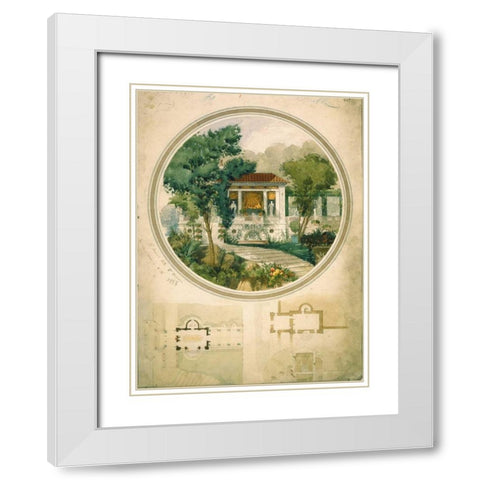 Summer Dining Room White Modern Wood Framed Art Print with Double Matting by Chancel, Adrien