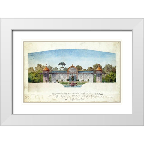 Aviary White Modern Wood Framed Art Print with Double Matting by Hedin, Andre-Arthur