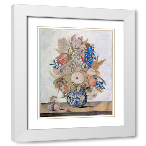 Florentine, Vase of Flowers White Modern Wood Framed Art Print with Double Matting by Todini, Lorenzo