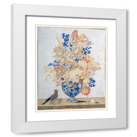 Florentine, Vase of Flowers White Modern Wood Framed Art Print with Double Matting by Todini, Lorenzo