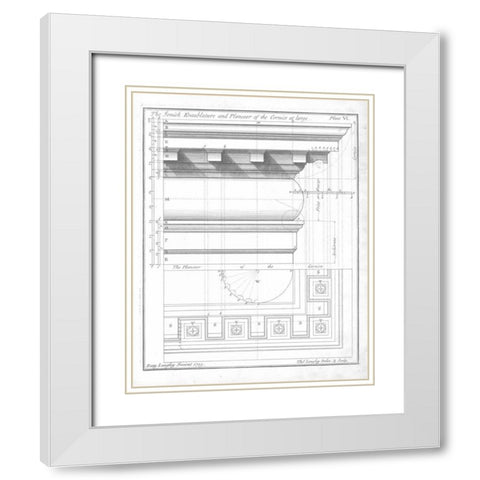 The Ionic Entablature White Modern Wood Framed Art Print with Double Matting by Langley, Batty