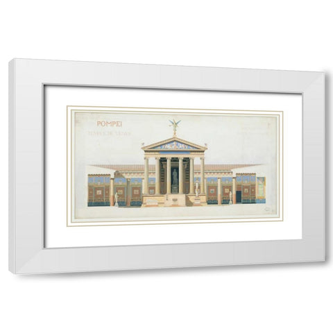 Temple of Venus, Pompeii White Modern Wood Framed Art Print with Double Matting by Chabrol, Francois